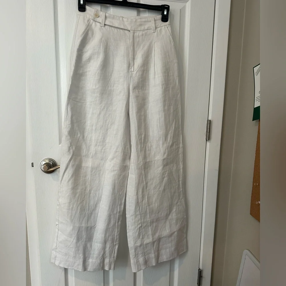 Madewell Harlow wide leg linen pants, size 2 EUC - Picture 2 of 7